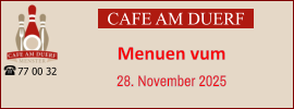 CAFE AM DUERF Menuen vum 28. November 2025 77 00 32