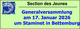 Section des Jeunes Generalversammlung am 17. Januar 2026 um Staminet in Bettemburg