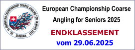 European Championship Coarse Angling for Seniors 2025 ENDKLASSEMENT  vom 29.06.2025
