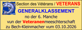 Section des Vétérans / VETERANS GENERALKLASSEMENT  no der 6. Manche vun der Veteranenmeeschterschaft zu Bech-Kleinmacher vum 03.10.2026