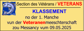 Section des Vétérans / VETERANS KLASSEMENT no der 1. Manche vun der Veteranenmeeschterschaft zou Messancy vum 09.05.2025