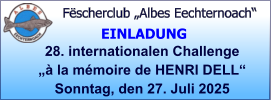 Fëscherclub „Albes Eechternoach“ 28. internationalen Challenge  „à la mémoire de HENRI DELL“ Sonntag, den 27. Juli 2025  EINLADUNG