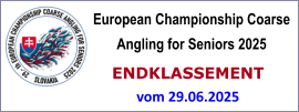 European Championship Coarse Angling for Seniors 2025 ENDKLASSEMENT  vom 29.06.2025
