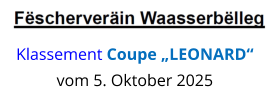 Klassement Coupe „LEONARD“ vom 5. Oktober 2025