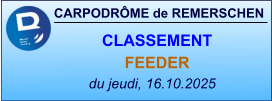CARPODRÔME de REMERSCHEN du jeudi, 16.10.2025    CLASSEMENT FEEDER