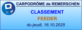 CARPODRÔME de REMERSCHEN du jeudi, 16.10.2025    CLASSEMENT FEEDER