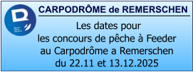 CARPODRÔME de REMERSCHEN   Les dates pour  les concours de pêche à Feeder au Carpodrôme a Remerschen du 22.11 et 13.12.2025