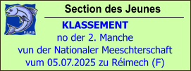 Section des Jeunes KLASSEMENT no der 2. Manche  vun der Nationaler Meeschterschaft vum 05.07.2025 zu Réimech (F)