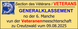 Section des Vétérans / VETERANS GENERALKLASSEMENT  no der 6. Manche vun der Veteranenmeeschterschaft zu Creutzwald vum 09.08.2025