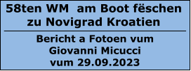 58ten WM  am Boot fëschen  zu Novigrad Kroatien  Bericht a Fotoen vum Giovanni Micucci vum 29.09.2023
