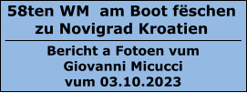58ten WM  am Boot fëschen  zu Novigrad Kroatien  Bericht a Fotoen vum Giovanni Micucci vum 03.10.2023