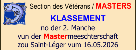 Section des Vétérans / MASTERS KLASSEMENT no der 2. Manche vun der Mastermeeschterschaft zou Saint-Léger vum 16.05.2026
