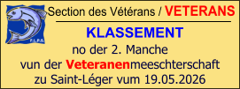 Section des Vétérans / VETERANS KLASSEMENT  no der 2. Manche vun der Veteranenmeeschterschaft zu Saint-Léger vum 19.05.2026