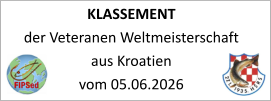 KLASSEMENT  der Veteranen Weltmeisterschaft aus Kroatien vom 05.06.2026