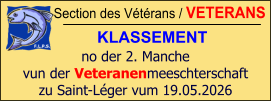 Section des Vétérans / VETERANS KLASSEMENT  no der 2. Manche vun der Veteranenmeeschterschaft zu Saint-Léger vum 19.05.2026