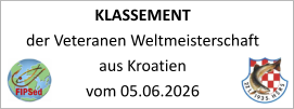 KLASSEMENT  der Veteranen Weltmeisterschaft aus Kroatien vom 05.06.2026