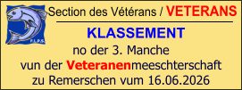 Section des Vétérans / VETERANS KLASSEMENT  no der 3. Manche vun der Veteranenmeeschterschaft zu Remerschen vum 16.06.2026