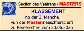 Section des Vétérans / MASTERS KLASSEMENT no der 3. Manche vun der Mastermeeschterschaft zu Remerschen vum 20.06.2026