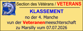 Section des Vétérans / VETERANS KLASSEMENT  no der 4. Manche vun der Veteranenmeeschterschaft zu Marsilly vum 07.07.2026