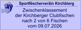 Sportfëscherveräin Kirchbierg Zwischenklassement  der Kirchberger Clubfischen nach 2 von 6 Fischen vom 09.07.2026