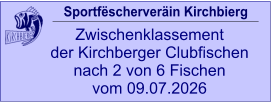 Sportfëscherveräin Kirchbierg Zwischenklassement  der Kirchberger Clubfischen nach 2 von 6 Fischen vom 09.07.2026