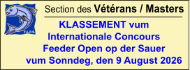Section des Vétérans / Masters KLASSEMENT vum Internationale Concours  Feeder Open op der Sauer vum Sonndeg, den 9 August 2026