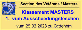 Section des Vétérans / Masters           Klassement MASTERS 	1.	vum Ausscheedungsfëschen vum 25.02.2023 zu Cattenom