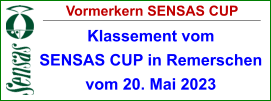 Vormerkern SENSAS CUP Klassement vom  SENSAS CUP in Remerschen vom 20. Mai 2023