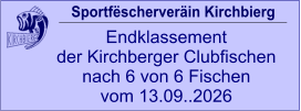 Sportfëscherveräin Kirchbierg Endklassement  der Kirchberger Clubfischen nach 6 von 6 Fischen vom 13.09..2026
