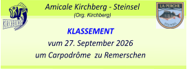 La Perche  Steinsel Amicale Kirchberg - Steinsel (Org. Kirchberg)   KLASSEMENT vum 27. September 2026 um Carpodrôme  zu Remerschen