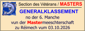 Section des Vétérans / MASTERS GENERALKLASSEMENT no der 6. Manche vun der Mastermeeschterschaft zu Réimech vum 03.10.2026