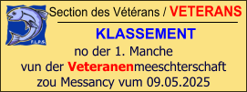 Section des Vétérans / VETERANS KLASSEMENT no der 1. Manche vun der Veteranenmeeschterschaft zou Messancy vum 09.05.2025